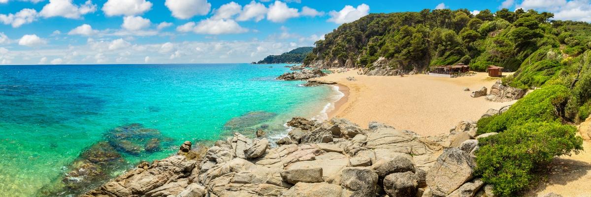 A sandy beach on the Costa Brava
